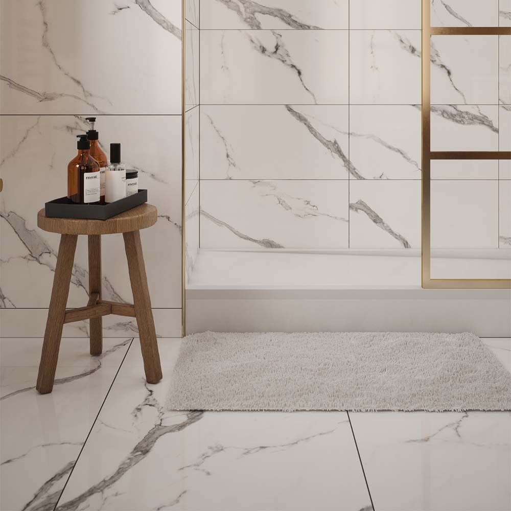 Hera Glazed Porcelain Marble Effect Tile 30x60cm