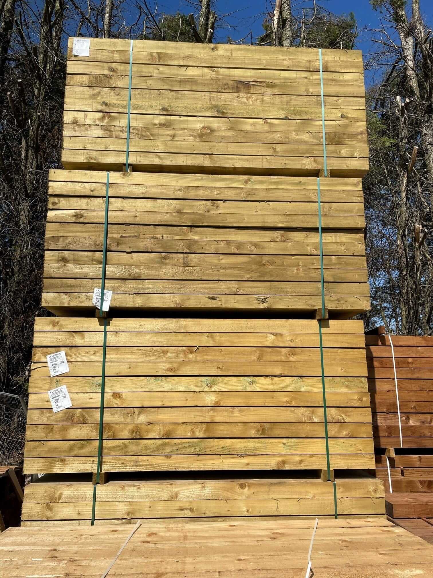 2.4m Green Treated Garden Sleeper 200 x 100mm