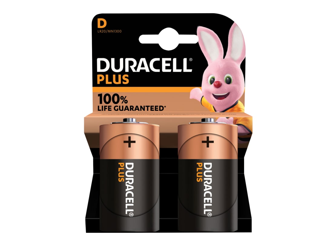 Duracell +100% Plus Power Battery D x 2 S18714 S18714