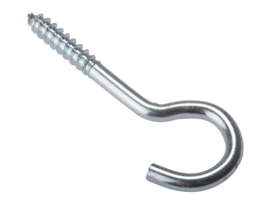 Fandf 10SH8012 Screw Hooks - Zinc Plated 80 X 12G (Bag Of 10)