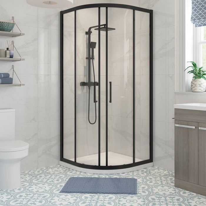 Quadrant Shower Enclosure Matt Black 900mm