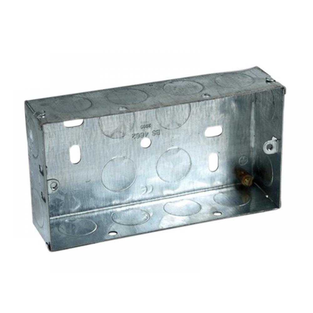 Axiom Electrical MB225 Metal Twin Socket Box 25Mm (Pack 5)