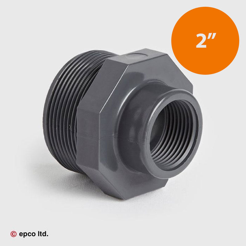 2" x 1 1/4" U-PVC Threaded Reducing Bush Long Pattern (MxF)