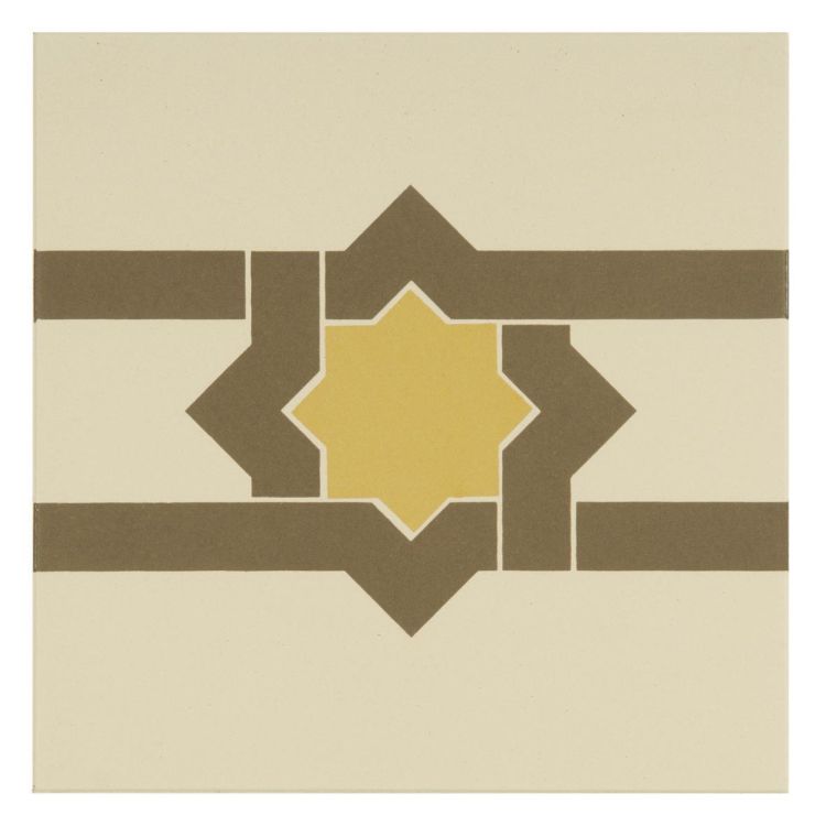 Original Style Odyssey Primo Iberian Border Summer Yellow and Regency Bath on White 15x15cm