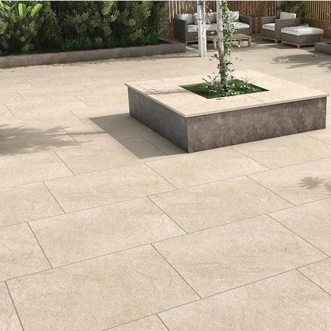 Hammer Beige Stone Effect 20mm Outdoor Porcelain Slab Tile 60x90cm
