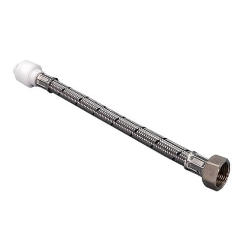 FloPlast Flofit+ Push Fit Flexi Hose with Tap Connector - 15mm x 1/2" x 300mm
