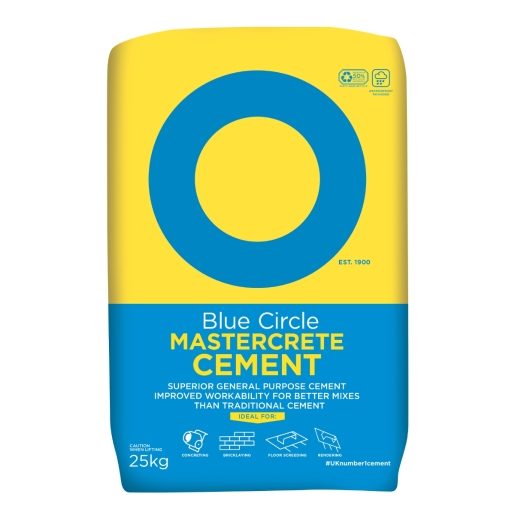 Blue Circle Grey Mastercrete Cement in Plastic Bag, 25kg
