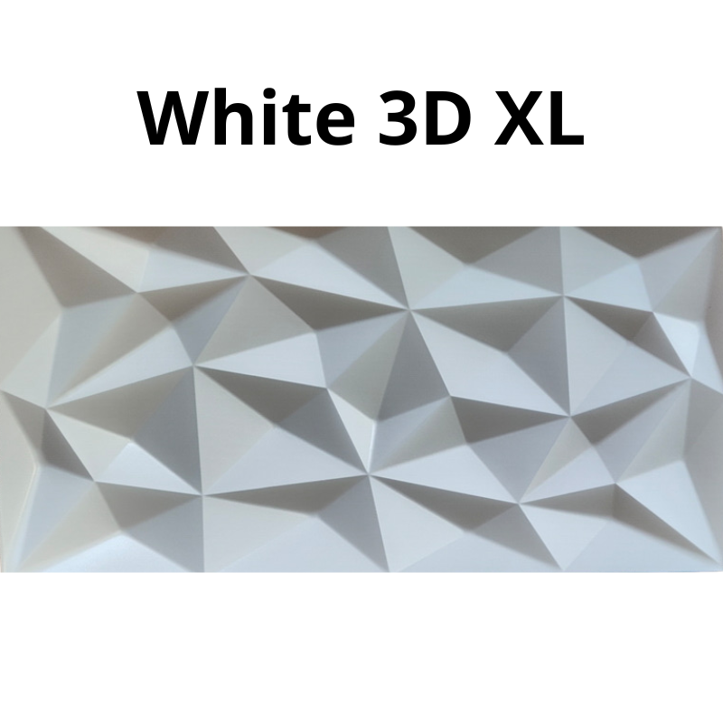 White 3D XL: Decorative Ceiling and Wall Panels - 4m2 (43.05 sqft)- 8 Panels