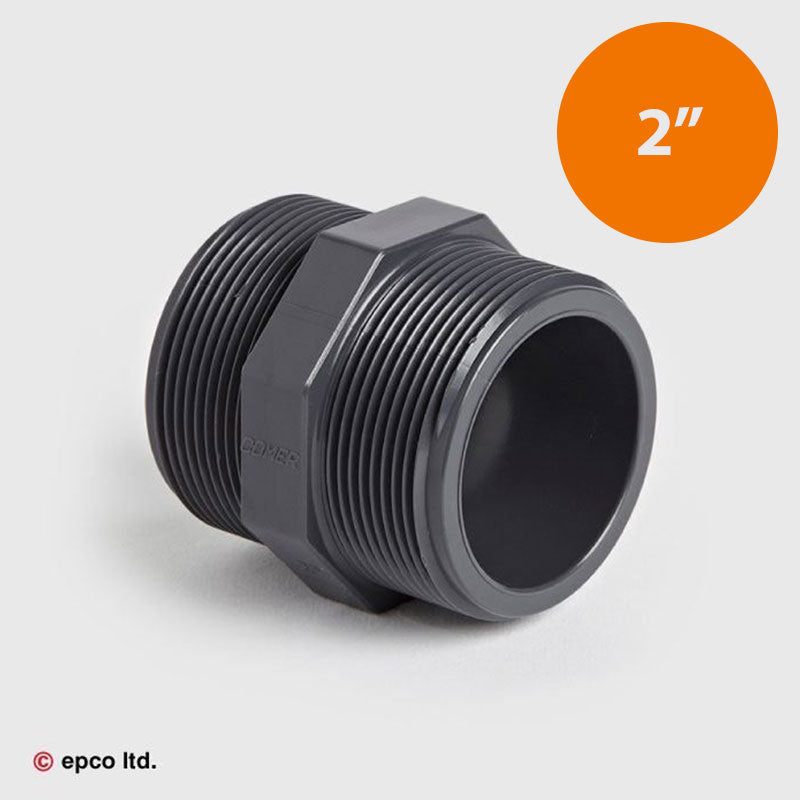 2" U-PVC Threaded Hexagon Nipple Male