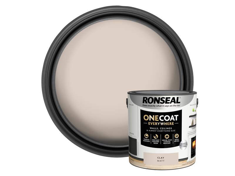 Ronseal One Coat Everywhere Interior Paint Clay Matt 2.5 Litre KCB.7015103.22604.76