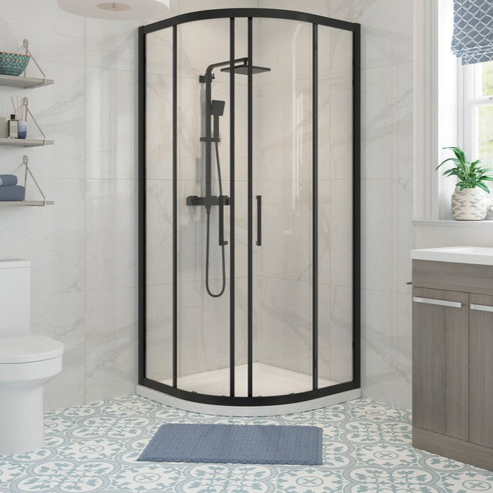 Quadrant Shower Enclosure Matt Black 800mm