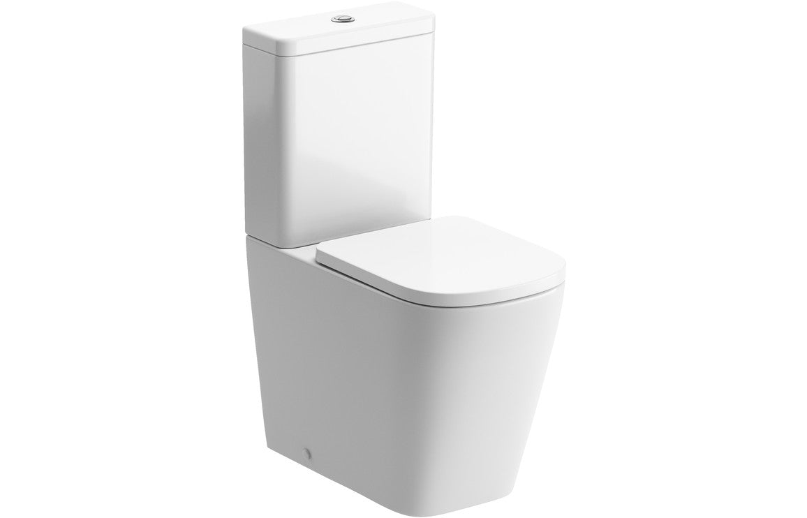 Tilly Rimless Close Coupled Comfort Height WC Fully Shrouded & Soft Close Seat