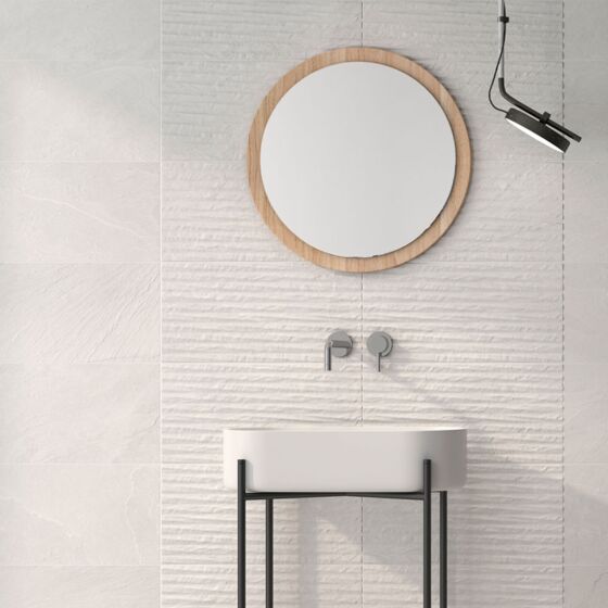 Garonne Moon Lined Matt Ceramic Wall Tile 30x60cm