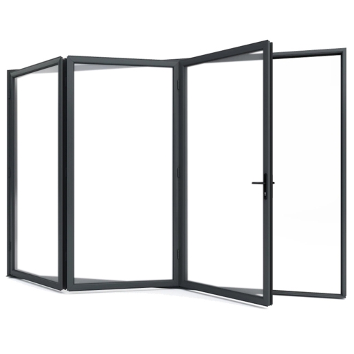 Aston Black Aluminium Bifold Door Frame, Size: 60x3000x2150mm