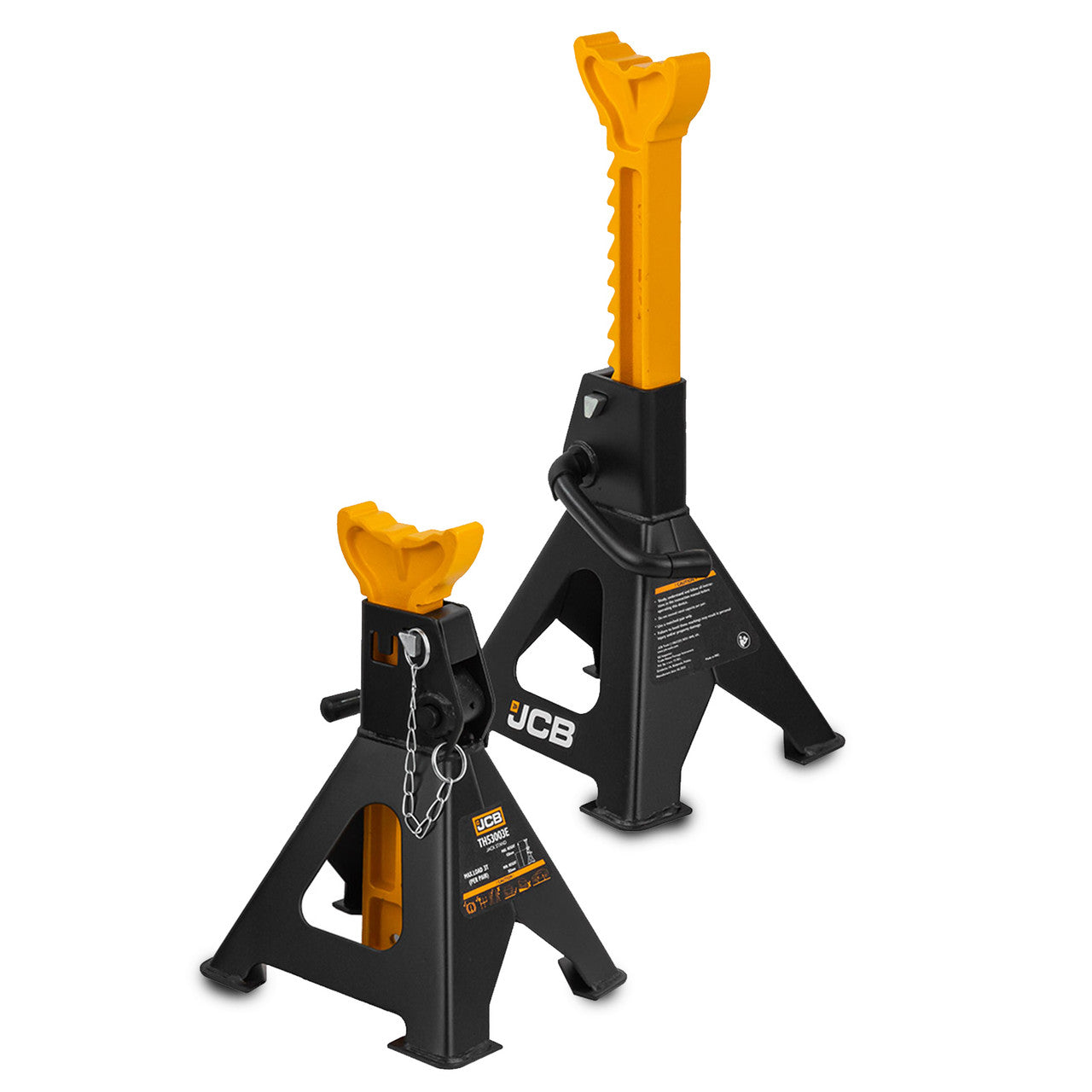 JCB 3 Tonne Automotive Ratchet Axle Stand Set | JCB-TH53003E