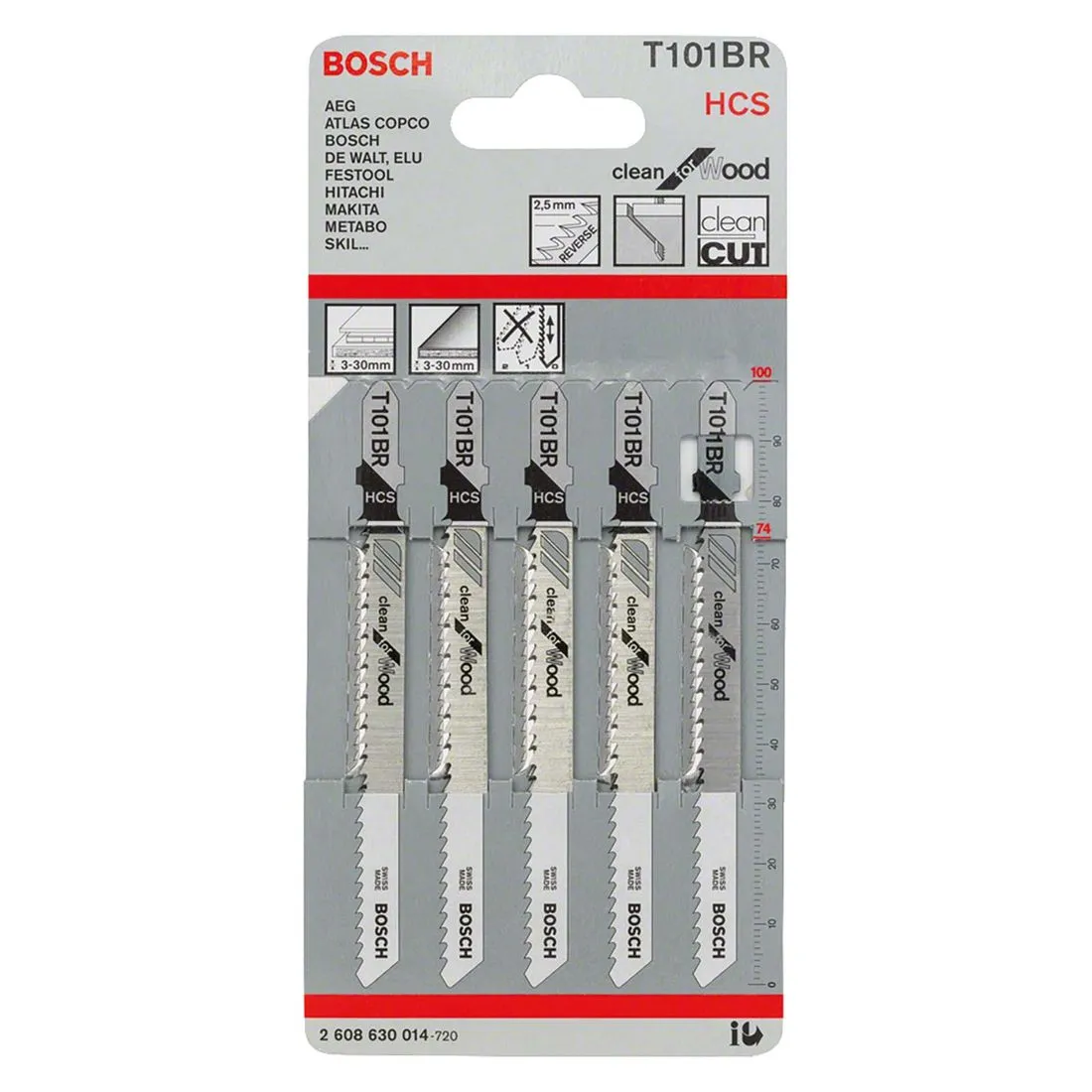 Blades Jigsaw For Wood T101Br 5Pk Bosch