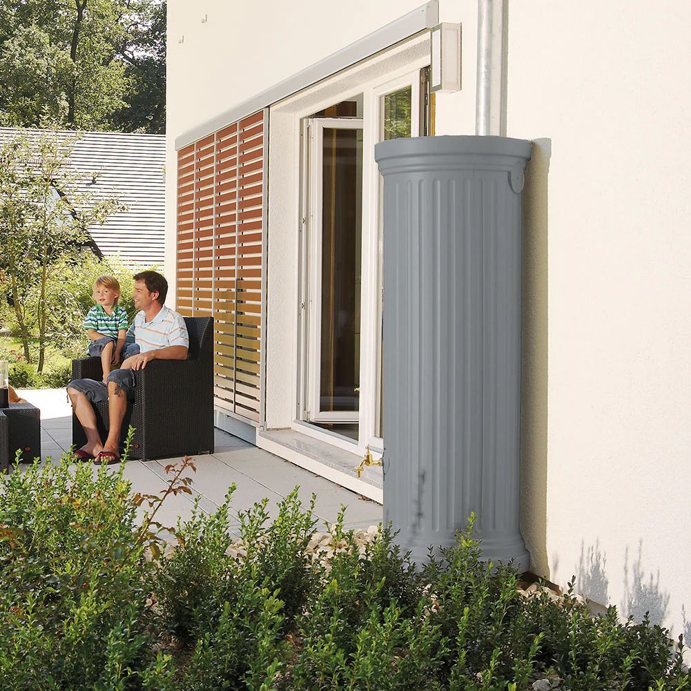 1000L Column Water Tank - Stone Grey Graf