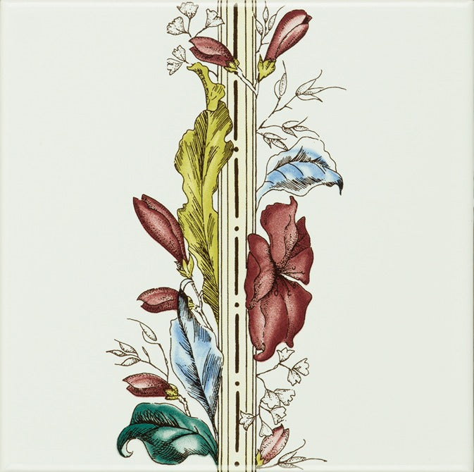 Original Style Artworks Flower and Foliage Border On Brilliant White