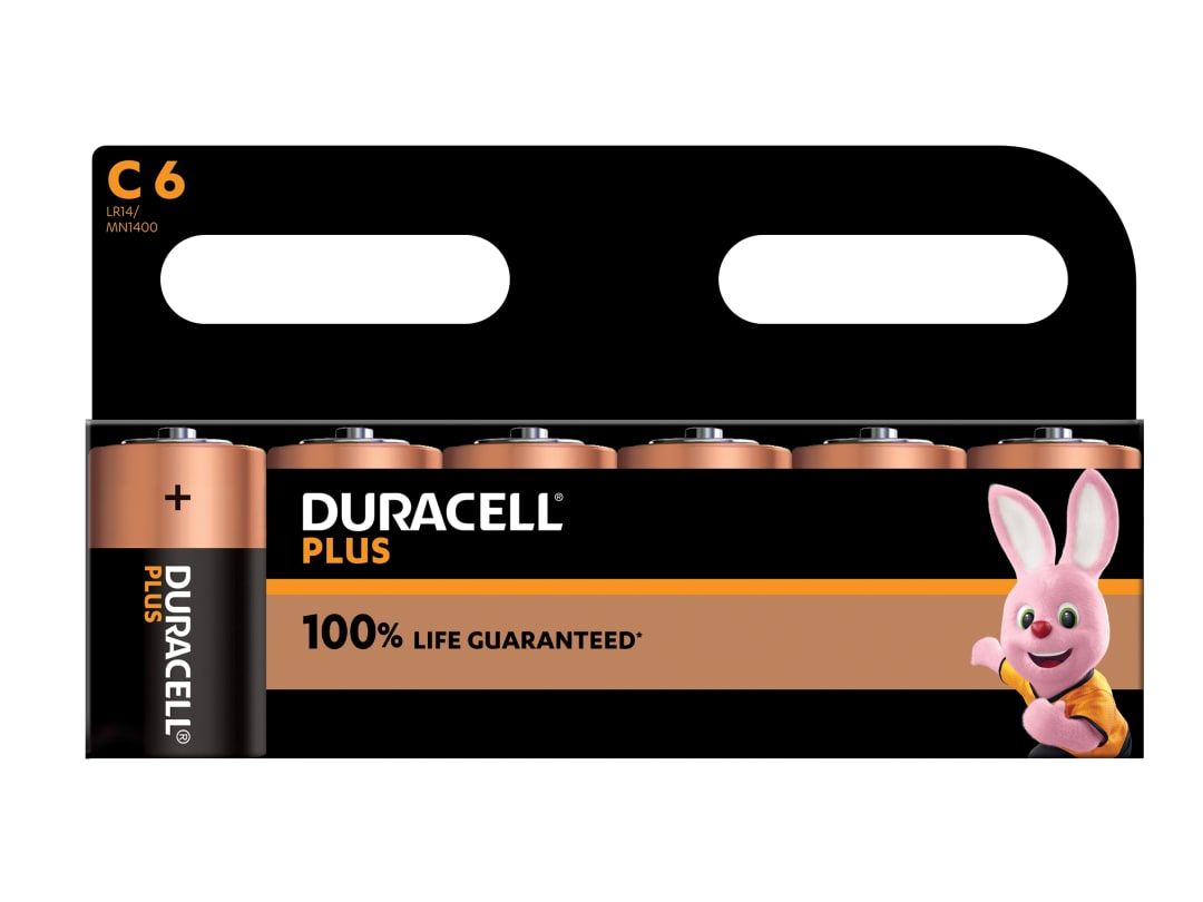Duracell C Cell Plus Power +100% Batteries (Pack 6) S18713