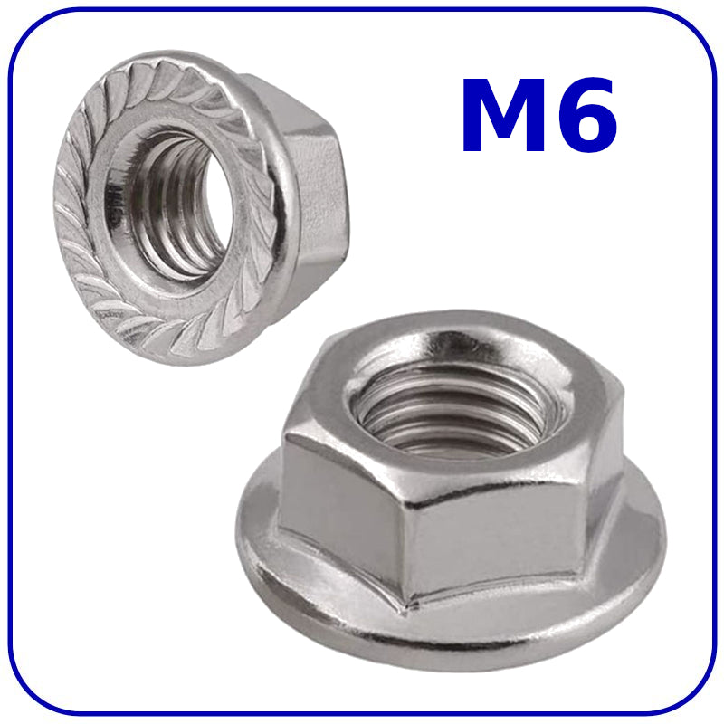 M6 NUTS FLANGE SERRATED DIN 6923