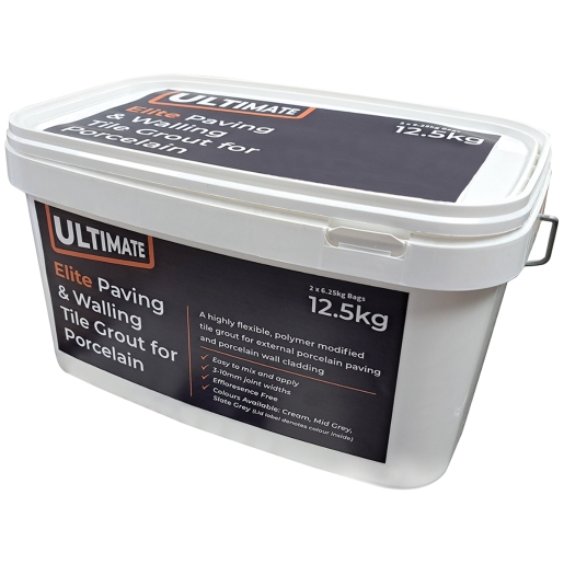 Global Stone Mid Grey Ultimate Porcelain Grout, 12.5kg