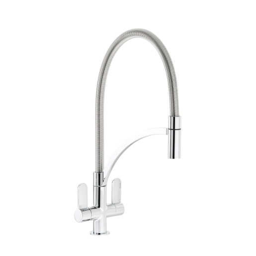 Abode AT2071 Genio Semi Professional Kitchen Mixer with Pull Around Hose Chrome