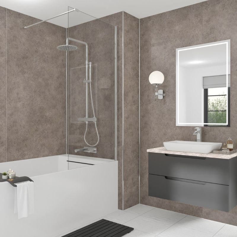 Laminate Wall Panel Square Edge - 1210mm x 2420mm x 11mm Greige Stone