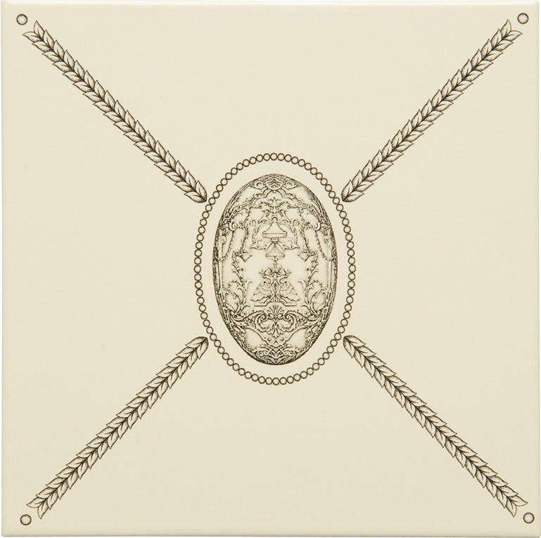 Original Style Artworks Cartouche with Egg Charcoal Grey on County White