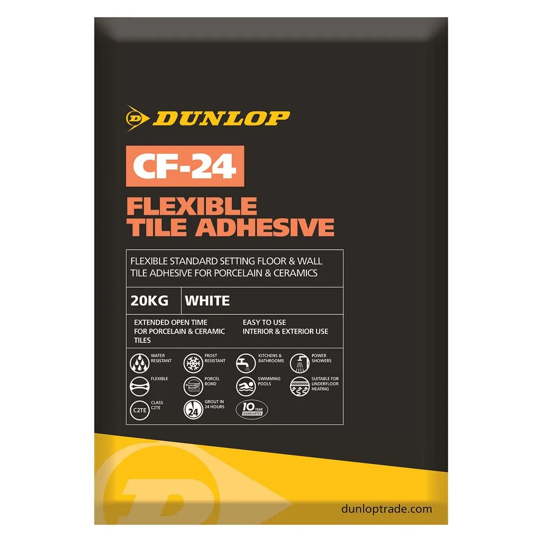 Dunlop Cf-24 Flexible Tile Adhesive White 20Kg