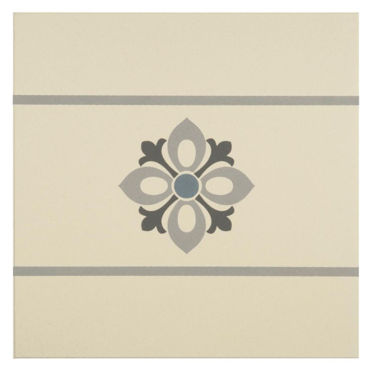 Original Style Odyssey Primo Bohemia Border Light Blue, Light Grey and Dark Grey on White 15x15cm