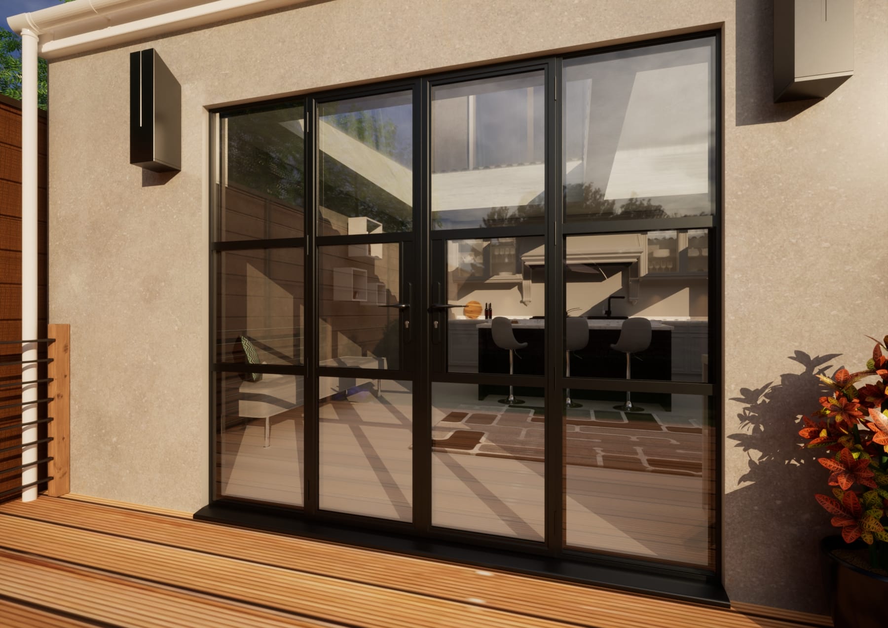 Aluminium Heritage French Door - 2400mm Black