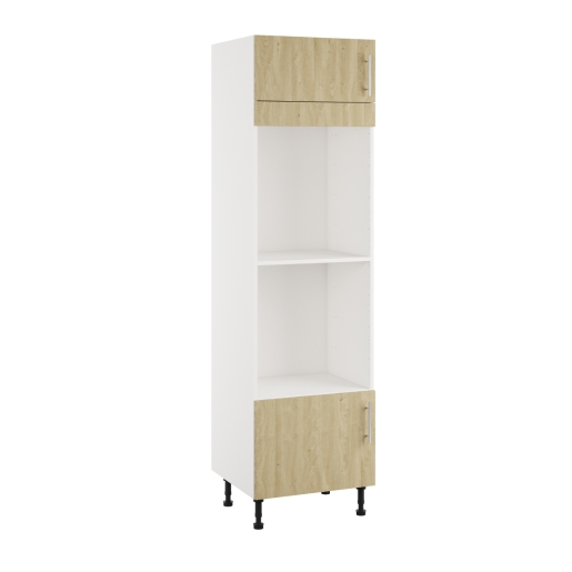 Essence Sandstone Oak MFC 2 x Single Oven Tower Type D, 600mm