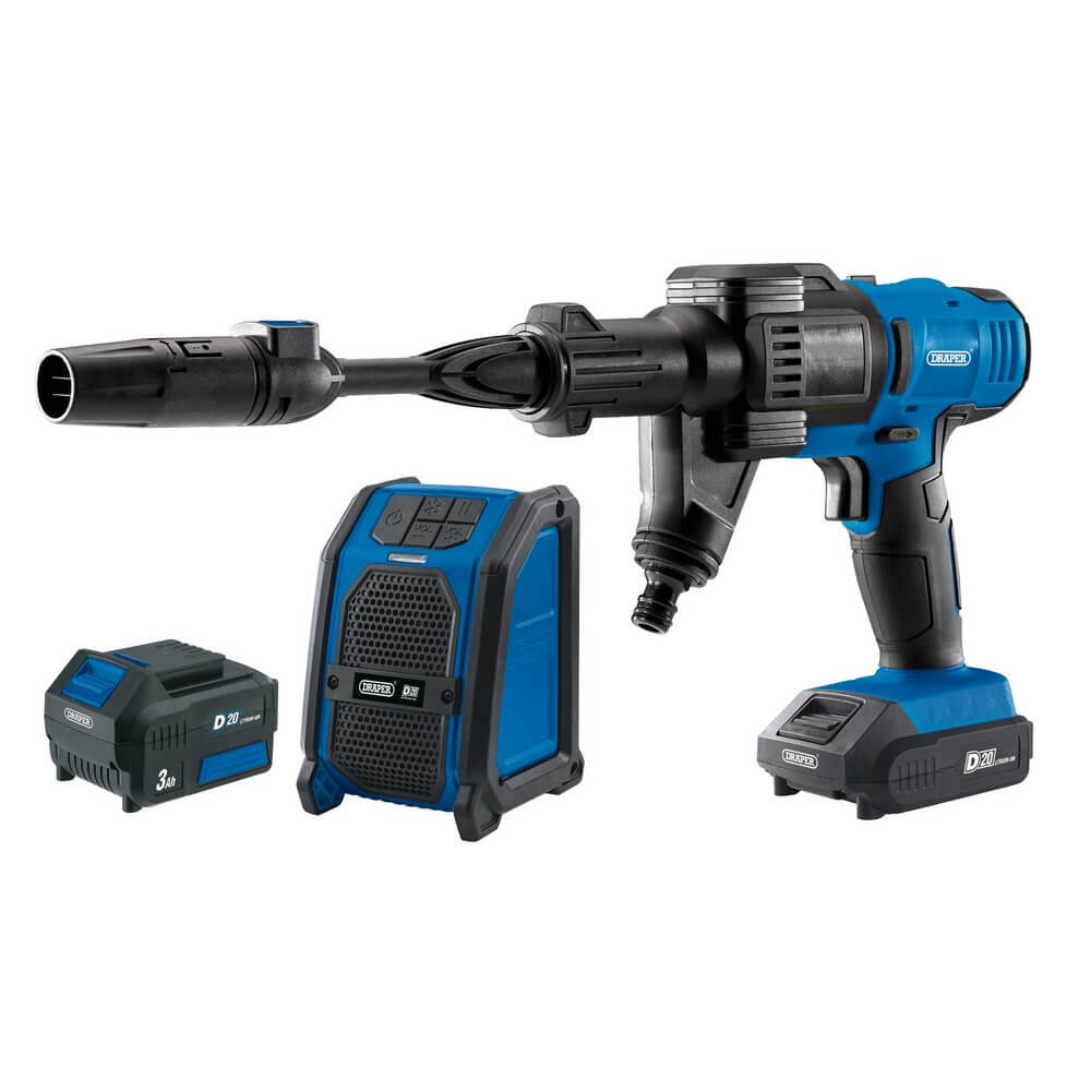 94796 D20 20V Pressure Washer D20 20V Wireless Speaker 1 X 2.0Ah 1 X 3.0Ah 1 X Fast Charger each