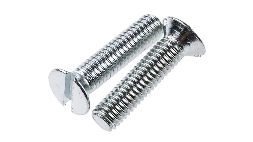 M2.5 Slot Countersunk Machine Screw Zinc Trivalent DIN963