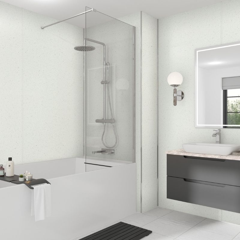 Laminate Wall Panel Square Edge - 900mm x 2420mm x 11mm Polar Sparkle