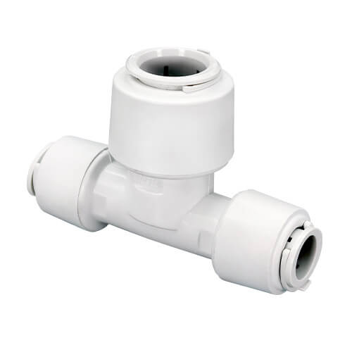 FloPlast Flofit+ Push Fit Reducing Tee - 15mm x 15mm x 22mm - Pack of 5