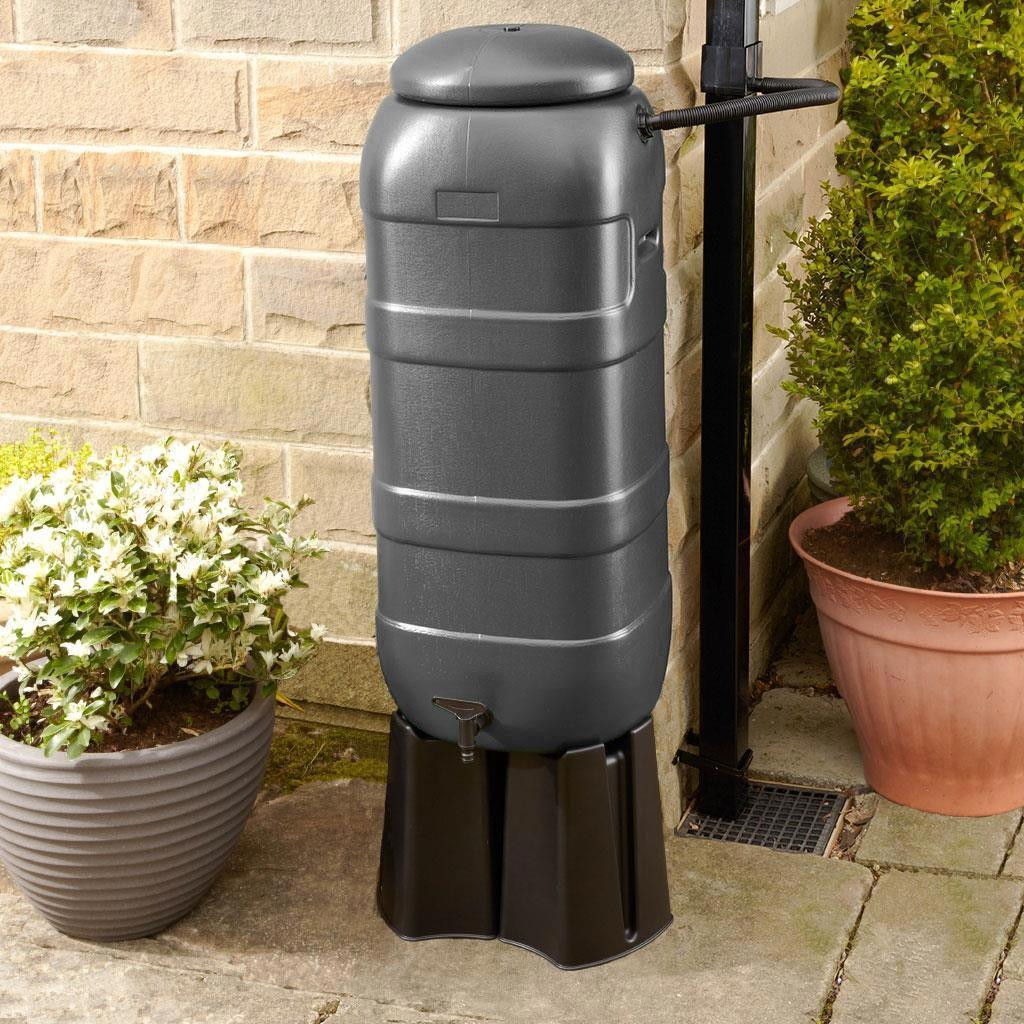 100L Grey RainSaver Kit Includes Multi Piece Stand and Diverter Straights Manufacturing