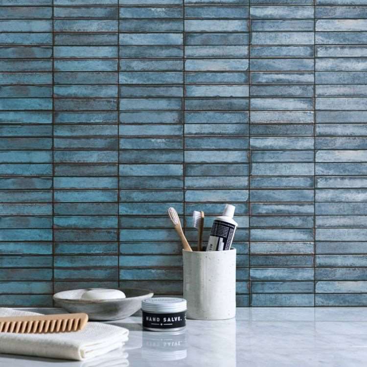Original Style Tileworks Montblanc Blue Stack Tile 20x60cm