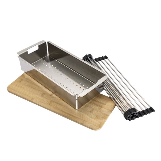 Abode AX1142 Sink Accessory Trio with Board, Colander and Rack