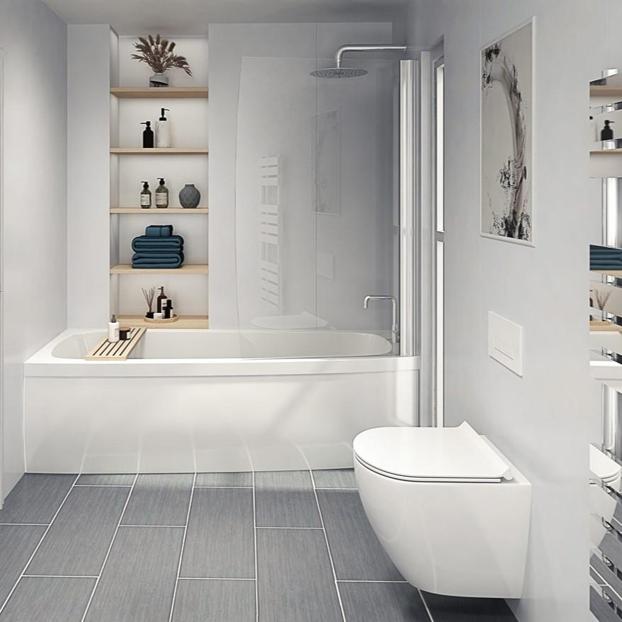 Perform Panel White Gloss 1200x2400mm Bathroom Wall Panels