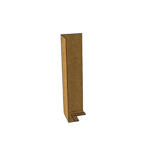 Copper Fascia L Profile Internal 90 Degree Corner - 150mm