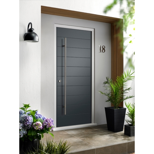 Oslo External Front Grey Hardwood Veneer Door 1981 x 762 x 44mm