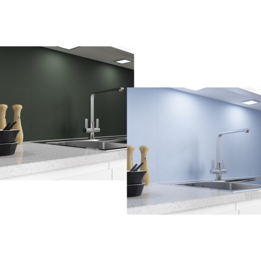 Alusplash 900 X 800mm Double Sided Splashback Forest Green and Glacier Blue