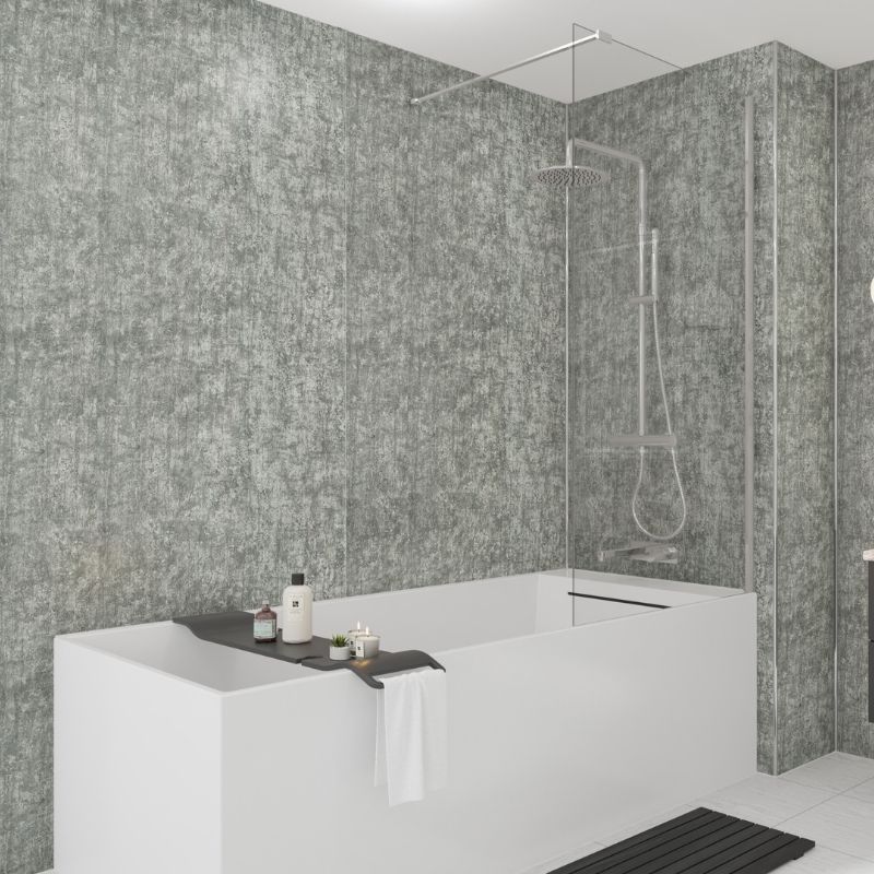 Laminate Wall Panel Square Edge - 900mm x 2420mm x 11mm Platinum Stone