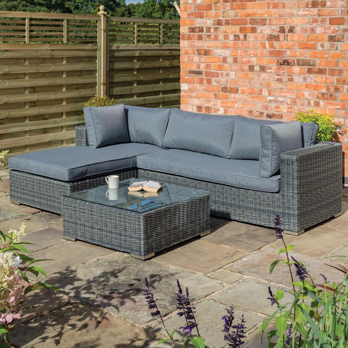 Vienna Lounger Set - Grey Weave Lounger Sofa