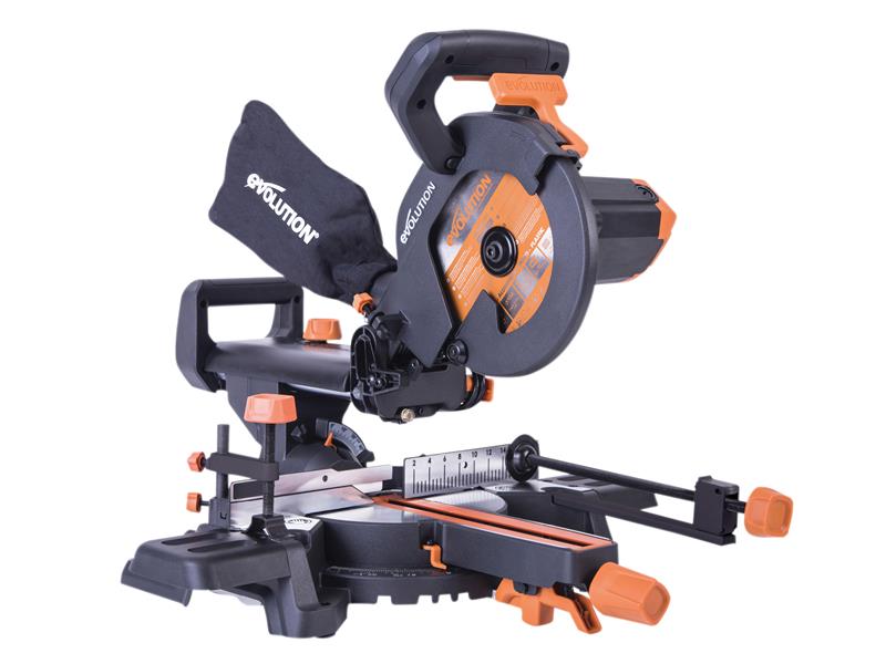 Evolution 048-0001A R210Sms+ Pro Multi-Material Sliding Mitre Saw 210Mm 1500W 240V