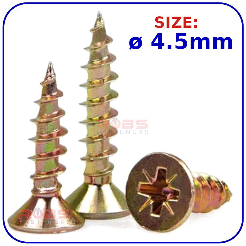 ø 4.5mm SELF TAPPING SCREWS COUNTERSUNK HEAD POZI MULTI PURPOSE WOOD CHIPBOARD
