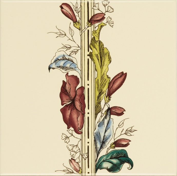 Original Style Artworks Flower and Foliage Border on County White (Flower Left)
