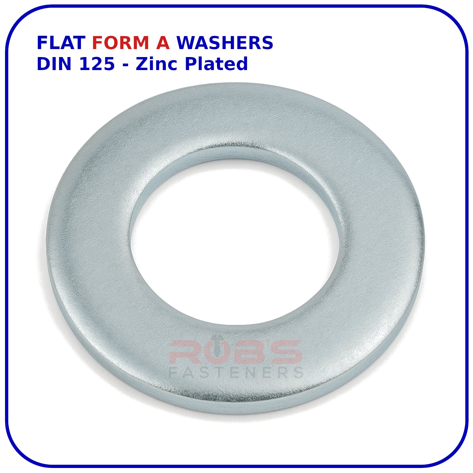 M8 FORM A WASHERS ZINC PLATED DIN 125