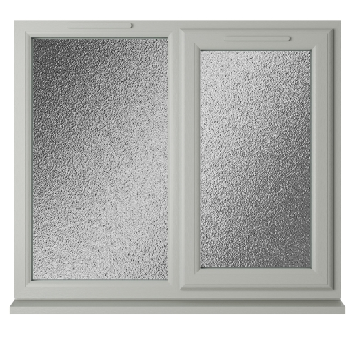 Crystal Double Glazed uPVC Window Agate/White Right Hung 1040mm x 1190mm Obscure
